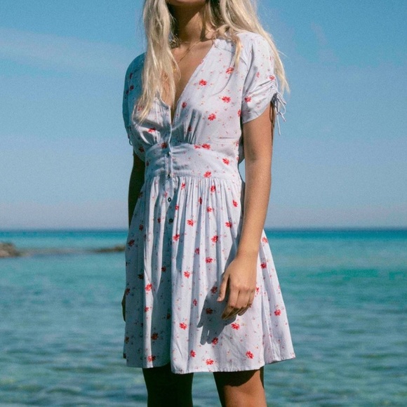 🔆BILLABONG🔆Twirl Twist V-Neck Mini Dress - Picture 7 of 16